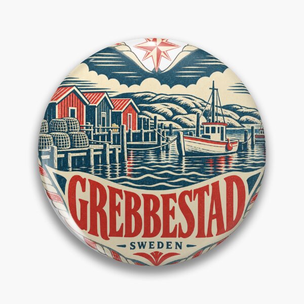 Item preview, Grebbestad Sweden Travel Souvenir Nautical Woodcut Heart designed and sold by VisualArtsOasis.