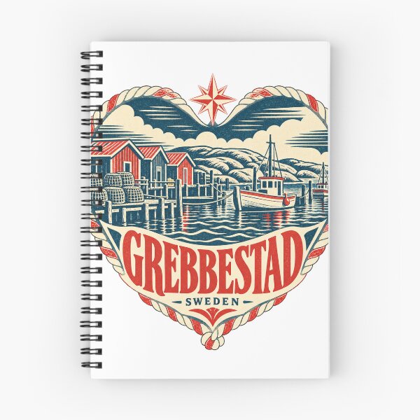 Item preview, Grebbestad Sweden Travel Souvenir Nautical Woodcut Heart designed and sold by VisualArtsOasis.