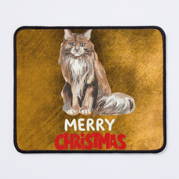 Item preview, Cute Maine Coon Cat Merry Christmas Holiday Art designed and sold by stormk10.