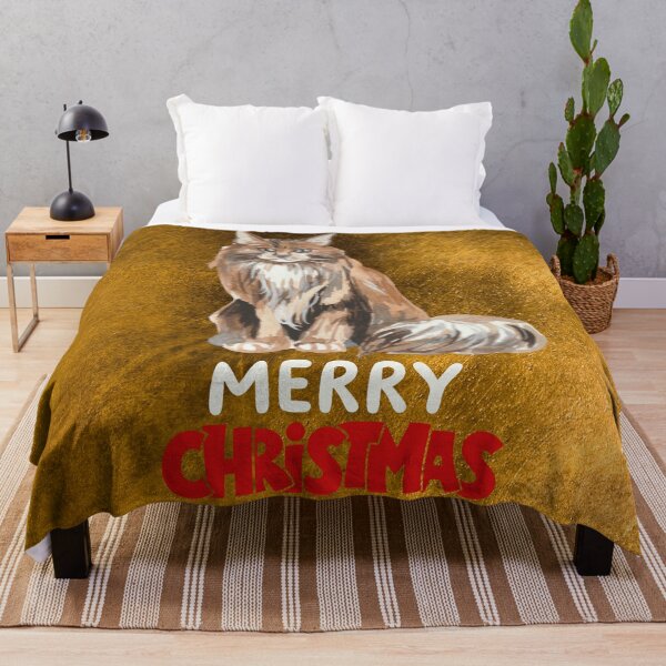 Item preview, Cute Maine Coon Cat Merry Christmas Holiday Art designed and sold by stormk10.