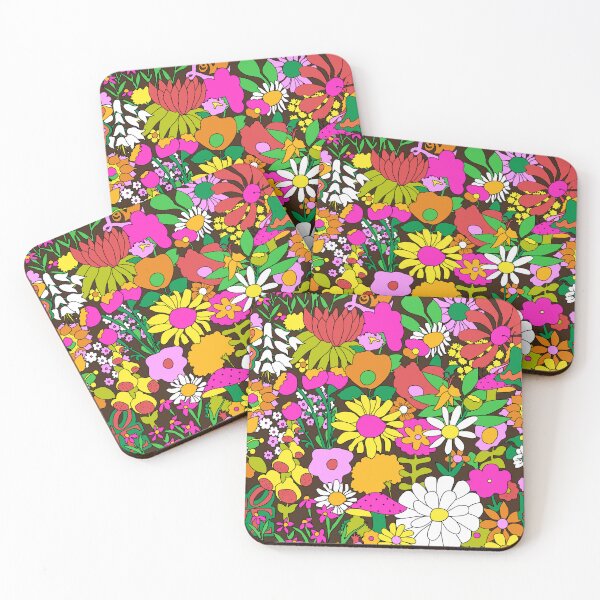Item preview, 60's Groovy Garden in Chocolate Brown designed and sold by YesterdayColl.