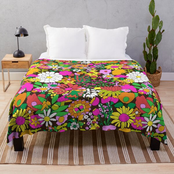 Item preview, 60's Groovy Garden in Chocolate Brown designed and sold by YesterdayColl.