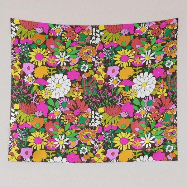 Item preview, 60's Groovy Garden in Chocolate Brown designed and sold by YesterdayColl.