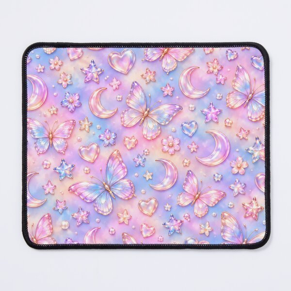 Item preview, Pastel Celestial Dreams – Iridescent Butterflies, Moons & Hearts designed and sold by HO•Designs.