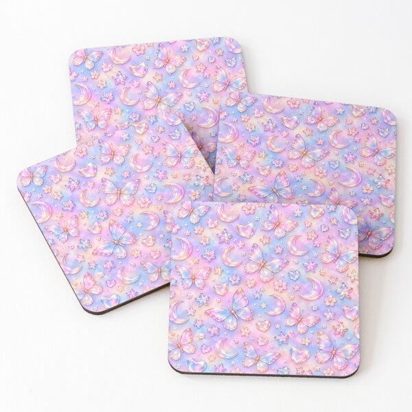 Item preview, Pastel Celestial Dreams – Iridescent Butterflies, Moons & Hearts designed and sold by HO•Designs.