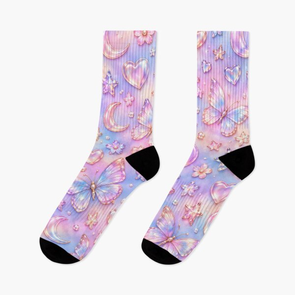 Item preview, Pastel Celestial Dreams – Iridescent Butterflies, Moons & Hearts designed and sold by HO•Designs.