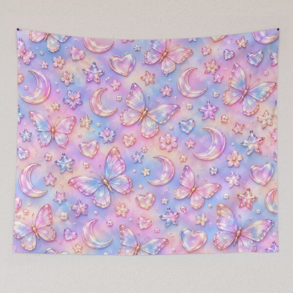 Item preview, Pastel Celestial Dreams – Iridescent Butterflies, Moons & Hearts designed and sold by HO•Designs.
