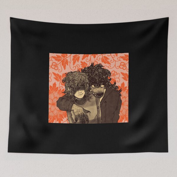 Item preview, Unique Friendship Illustration with Wolf and Person designed and sold by Catsi-Nook-Art.