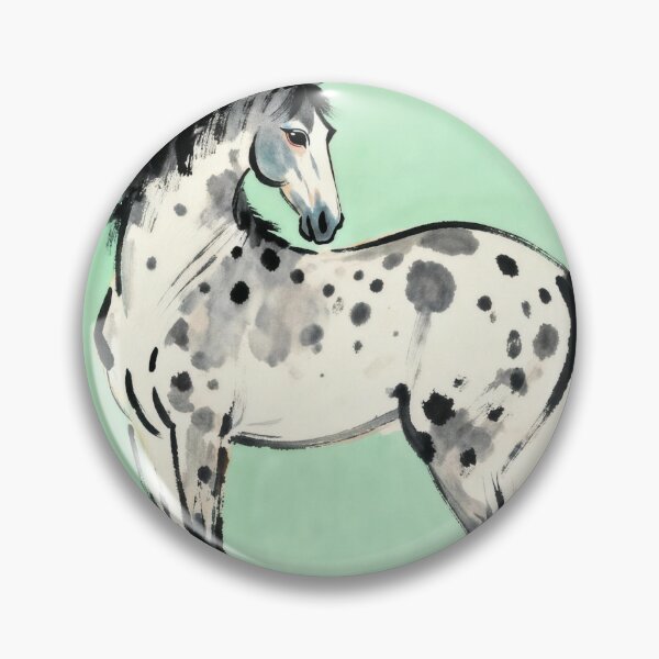 Item preview, Spotted Appaloosa Horse Looking Back Mint Green designed and sold by KAMOCHI Art.