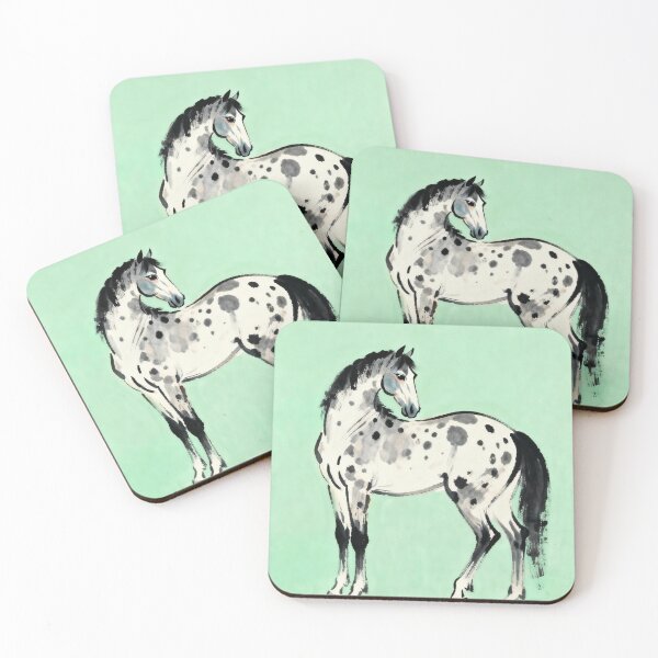 Item preview, Spotted Appaloosa Horse Looking Back Mint Green designed and sold by KAMOCHI Art.