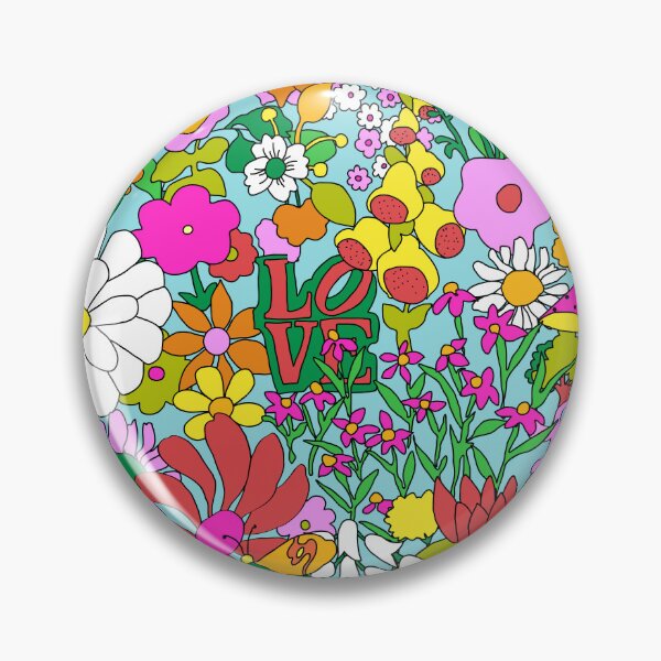 Item preview, 60's Groovy Garden in Mod Blue designed and sold by YesterdayColl.