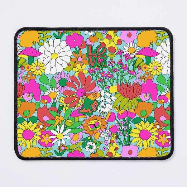 Item preview, 60's Groovy Garden in Mod Blue designed and sold by YesterdayColl.