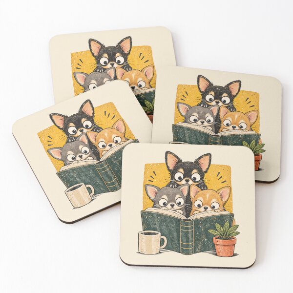 Item preview, Reading Chihuahuas Retro Book Lover Dog Art designed and sold by AmiGraph.