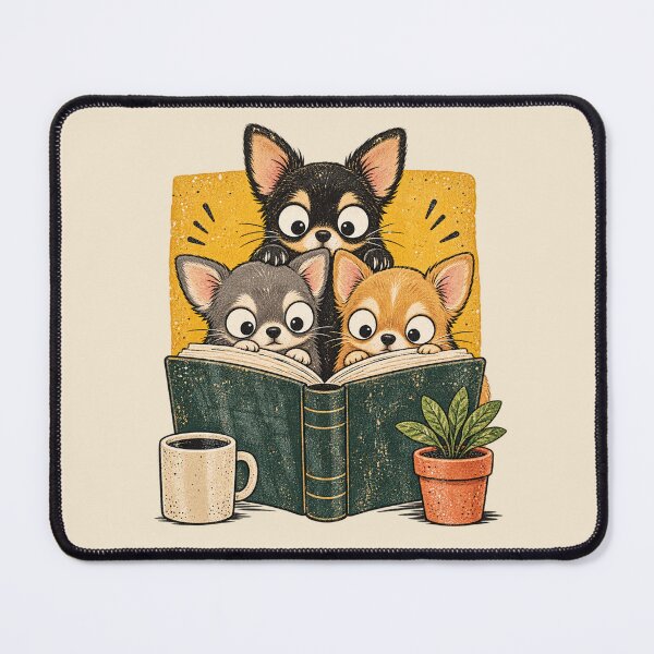 Item preview, Reading Chihuahuas Retro Book Lover Dog Art designed and sold by AmiGraph.
