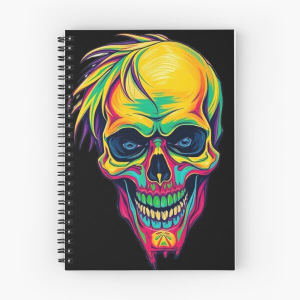 Item preview, Psychedelic Neon Punk Skull - Colorful Rocker Art designed and sold by ERODED SELF.