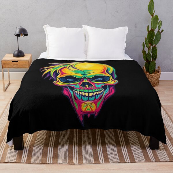 Item preview, Psychedelic Neon Punk Skull - Colorful Rocker Art designed and sold by ERODED SELF.