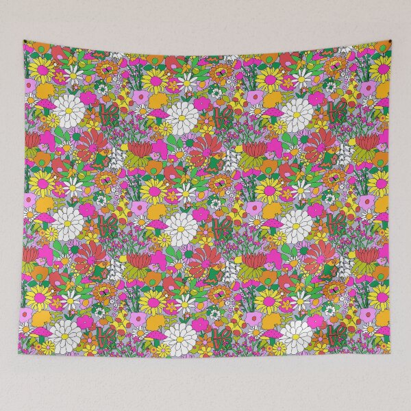 Item preview, 60's Groovy Garden in Lilac designed and sold by YesterdayColl.
