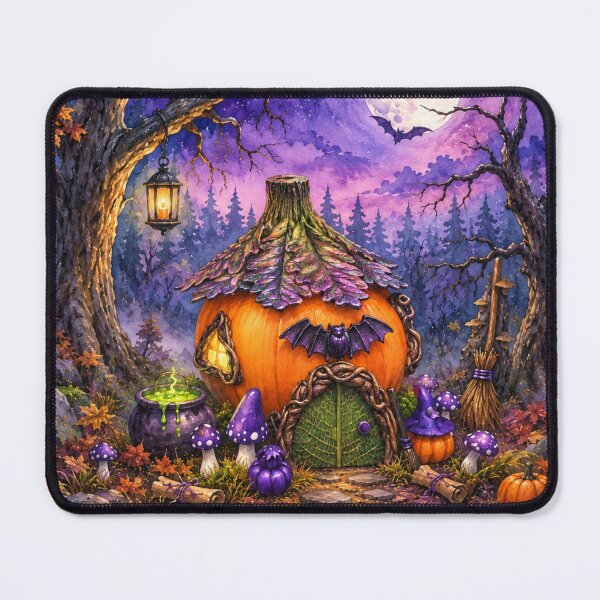 Item preview, Halloween Scene - Bat Witch Cottage - Pumpkin House designed and sold by Dew Drop Crafts .