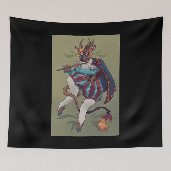 Item preview, Enigmatic Deer Bard Playing Flute designed and sold by Catsi-Nook-Art.