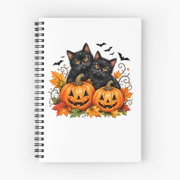 Item preview, Cute Black Kittens Halloween Pumpkins Autumn Spooky Vibes designed and sold by Moizento.