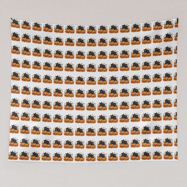 Item preview, Cute Black Kittens Halloween Pumpkins Autumn Spooky Vibes designed and sold by Moizento.