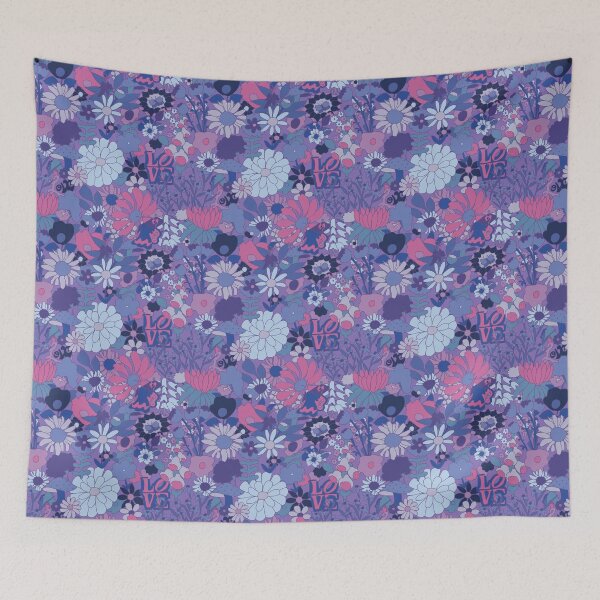 Item preview, 60's Groovy Garden in Ultraviolet designed and sold by YesterdayColl.