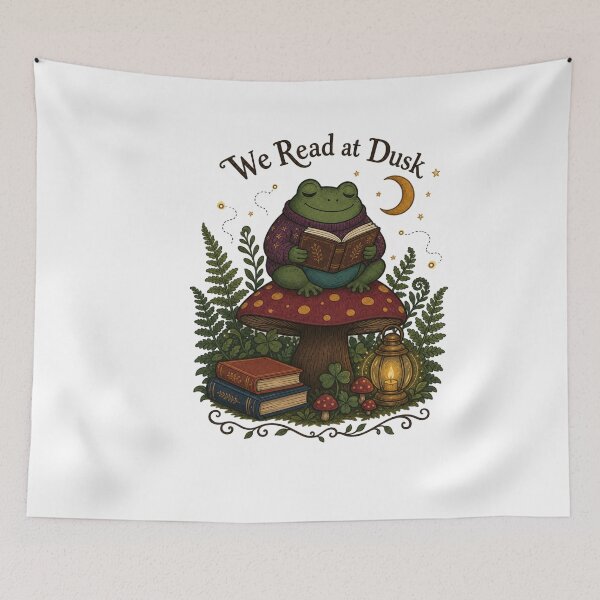 Item preview, Cottagecore Frog Reading Shirt, Frog On Mushroom With Book designed and sold by MOSIDRIP™.