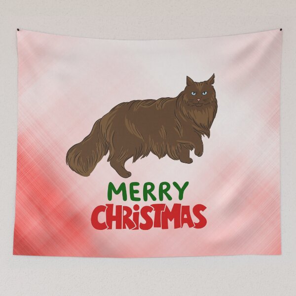 Item preview, Cute Maine Coon Cat Merry Christmas Holiday Art designed and sold by stormk10.