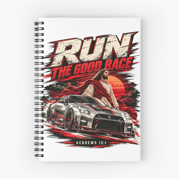 Item preview, Run The Good Race Hebrews 12:1 Christian Car Racing, Faith Bible Verse Racing Gift designed and sold by Rimadesign01.