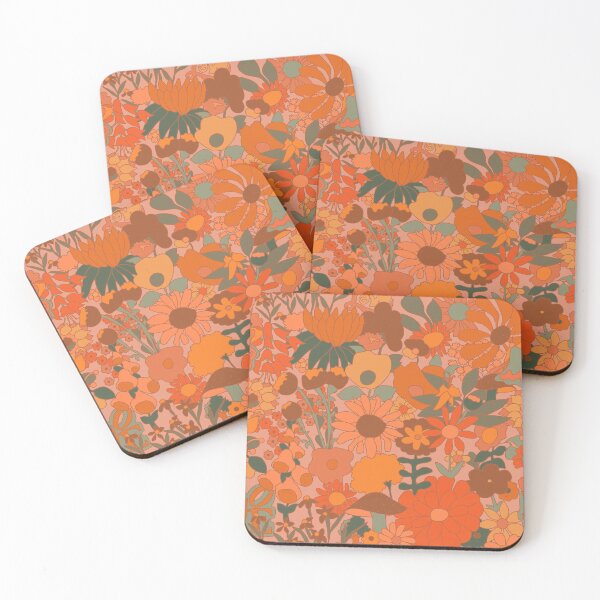 Item preview, 60's Groovy Garden in Orange Cream designed and sold by YesterdayColl.