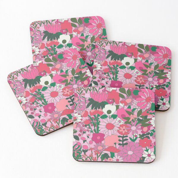 Item preview, 60's Groovy Garden in Pink + Green designed and sold by YesterdayColl.