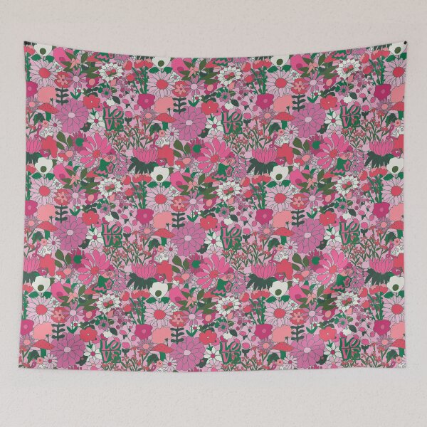 Item preview, 60's Groovy Garden in Pink + Green designed and sold by YesterdayColl.