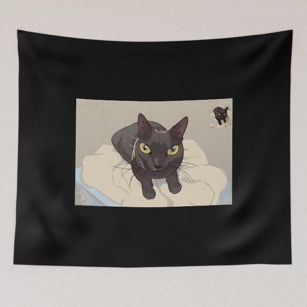 Item preview, Playful Black Cat Illustration designed and sold by Catsi-Nook-Art.
