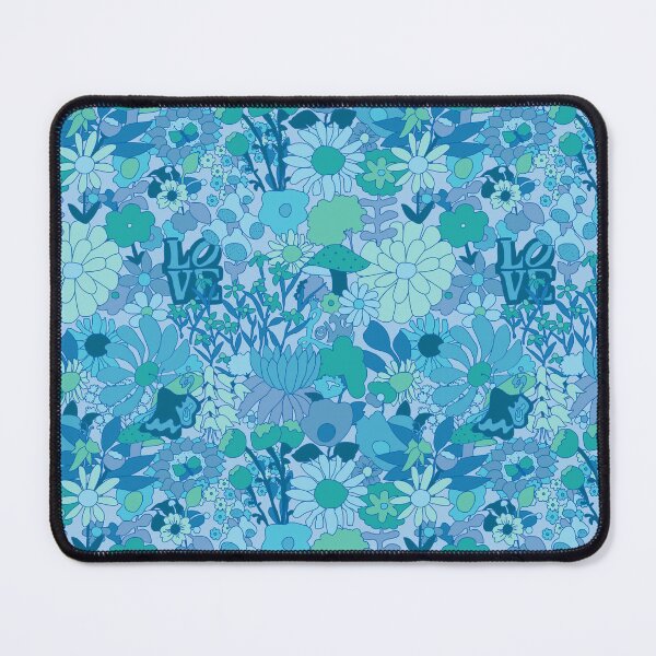 Item preview, 60's Groovy Garden in Blue designed and sold by YesterdayColl.