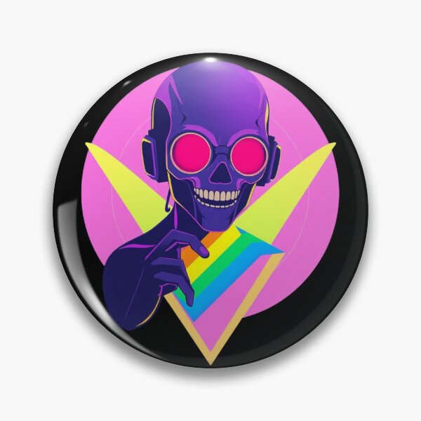 Item preview, Neon Synthwave DJ Skull - Rainbow Pride Music Art designed and sold by ERODED SELF.