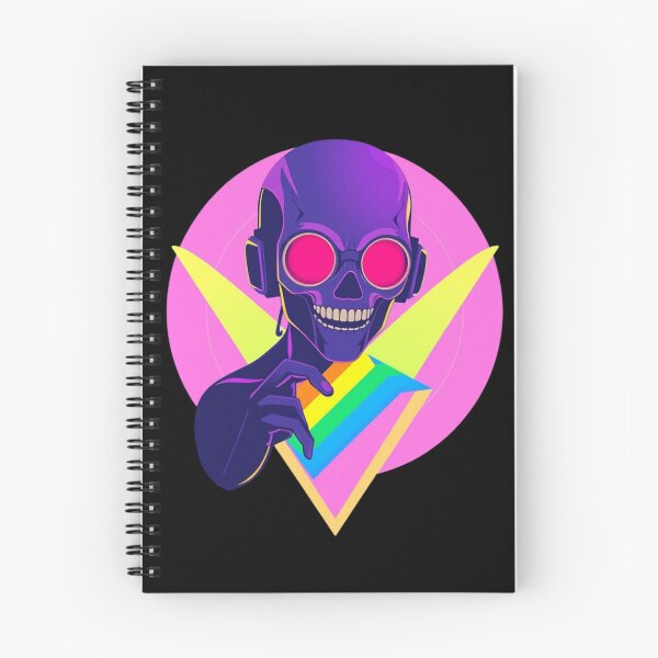 Item preview, Neon Synthwave DJ Skull - Rainbow Pride Music Art designed and sold by ERODED SELF.