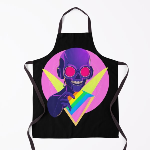 Item preview, Neon Synthwave DJ Skull - Rainbow Pride Music Art designed and sold by ERODED SELF.