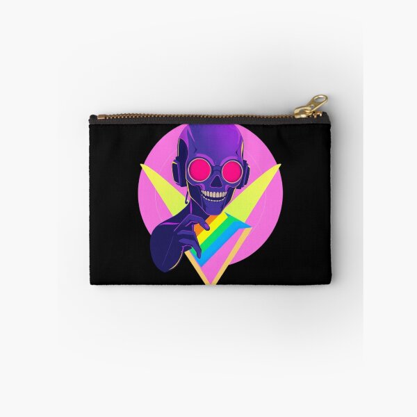 Item preview, Neon Synthwave DJ Skull - Rainbow Pride Music Art designed and sold by ERODED SELF.