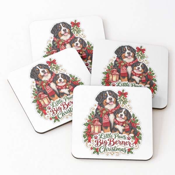 Item preview, Little Paws Big Berner Bernese Christmas Pair designed and sold by badburropress.