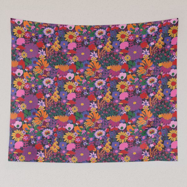 Item preview, 60's Groovy Garden in Midnight designed and sold by YesterdayColl.