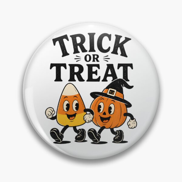 Item preview, Retro Trick or Treat Candy Corn and Pumpkin Halloween designed and sold by Travelslightly.