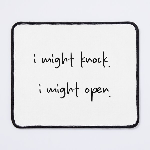 Item preview, "I might knock." "I might open." - Ilya Rozanov and Shane Hollander quote, Heated Rivalry, Hollanov, the cottage, hockey romance designed and sold by RosefinchArt.