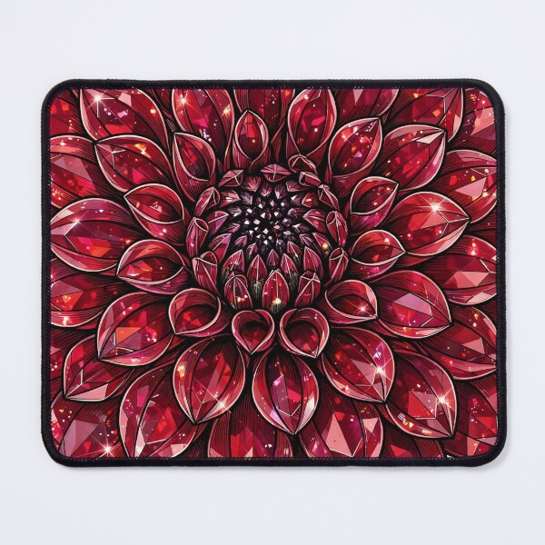 Item preview, Deep Red Dahlia Crystal Sticker - Ruby Layered Flower designed and sold by FineLineBotanical .