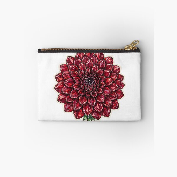 Item preview, Deep Red Dahlia Crystal Sticker - Ruby Layered Flower designed and sold by FineLineBotanical .
