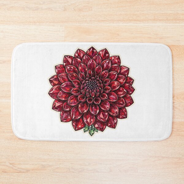 Item preview, Deep Red Dahlia Crystal Sticker - Ruby Layered Flower designed and sold by FineLineBotanical .