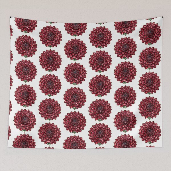 Item preview, Deep Red Dahlia Crystal Sticker - Ruby Layered Flower designed and sold by FineLineBotanical .