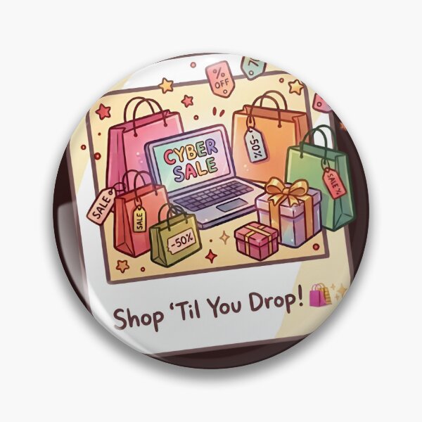 Item preview, Shop Til You Drop Cyber Sale Laptop Shopping Bags Discount designed and sold by Akira Design Store.