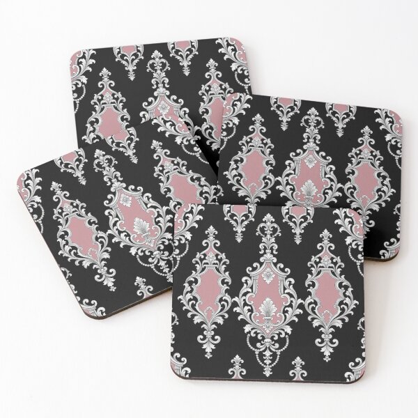 Item preview, Black, Matte Dusty Pink & Silver Baroque designed and sold by DesignsByPrnces.