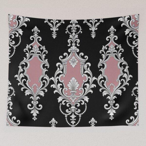 Item preview, Black, Matte Dusty Pink & Silver Baroque designed and sold by DesignsByPrnces.