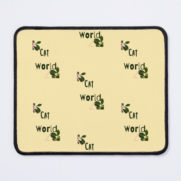 Item preview, Cat World Botanical Leaf Typography Art Print designed and sold by iceberg5000000.